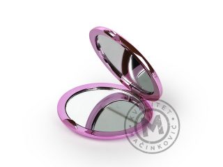 Shiny Round Pocket Mirror, Blush