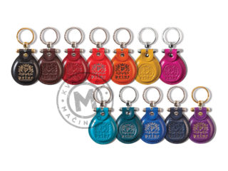 Round leather keychain, 903