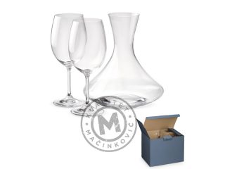 Wine set with bottle and two glass, Bordeaux