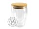 Glass mug with wooden lid, Gold Maxi