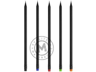 Drvena olovka HB sa gumicom, Blacky Color