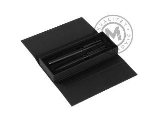 Regent metal ball pen and roller pen set, Victor Black Set
