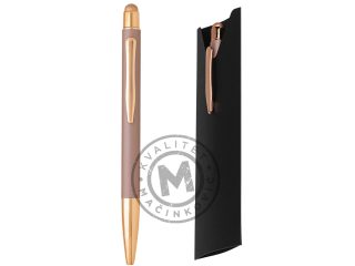 Metal ball pen with paper sleeve, Viva Gold