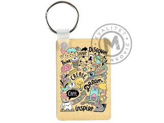 Privezak za ključeve od šper-ploče, Subli PLY 6×4