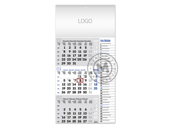 POSLOVNI 85-Zidni kalendar: 12 listova, tromesečni